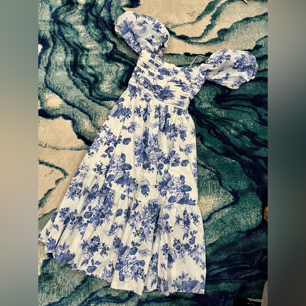Abercrombie & Fitch Emerson XST Blue Floral One Shoulder Dress